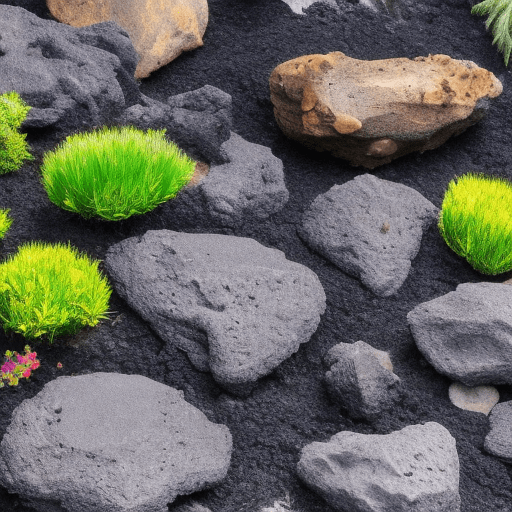 Lava store rock landscaping